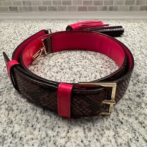 Kate Spade Pink Brown Snakeskin Mix It Up Make It Mine Tassel Strap